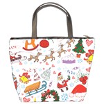 Christmas Theme Decor Illustration Pattern Bucket Bag Back