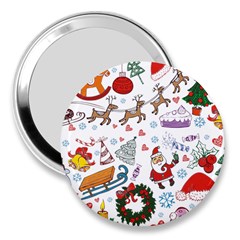 Christmas Theme Decor Illustration Pattern 3  Handbag Mirrors