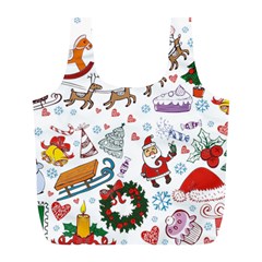 Christmas Theme Decor Illustration Pattern Full Print Recycle Bag (l) by Amaryn4rt