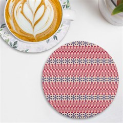 Christmas-pattern-background-green-decorative-star-snow Uv Print Round Tile Coaster by Amaryn4rt