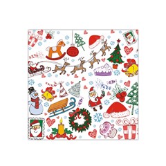 Christmas Theme Decor Illustration Pattern Satin Bandana Scarf 22  x 22 