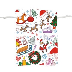 Christmas Theme Decor Illustration Pattern Lightweight Drawstring Pouch (xl) by Amaryn4rt