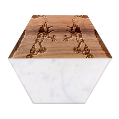 Christmas-background-tile-gifts Marble Wood Coaster (hexagon) 