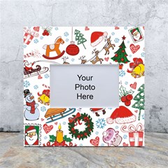 Christmas Theme Decor Illustration Pattern White Box Photo Frame 4  x 6 