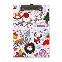 Christmas Theme Decor Illustration Pattern A5 Acrylic Clipboard by Amaryn4rt