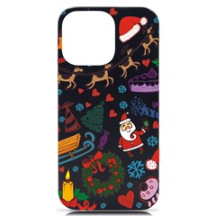 Christmas Theme Decor Illustration Pattern iPhone 14 Pro Max Black UV Print Case