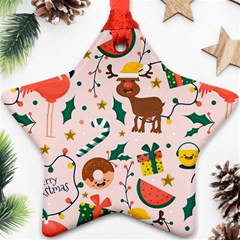 Colorful-funny-christmas-pattern Merry Xmas Ornament (star) by Amaryn4rt