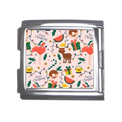 Colorful-funny-christmas-pattern Merry Xmas Mega Link Italian Charm (18mm) by Amaryn4rt