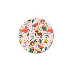 Colorful-funny-christmas-pattern Merry Xmas Golf Ball Marker by Amaryn4rt