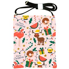 Colorful-funny-christmas-pattern Merry Xmas Shoulder Sling Bag by Amaryn4rt