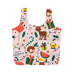 Colorful-funny-christmas-pattern Merry Xmas Full Print Recycle Bag (m) by Amaryn4rt