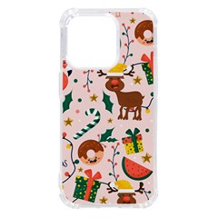 Colorful-funny-christmas-pattern Merry Xmas Iphone 14 Pro Tpu Uv Print Case by Amaryn4rt