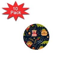 Colorful-funny-christmas-pattern Merry Christmas Xmas 1  Mini Buttons (10 Pack)  by Amaryn4rt