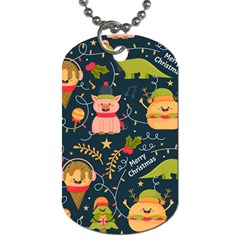 Colorful-funny-christmas-pattern Merry Christmas Xmas Dog Tag (one Side) by Amaryn4rt