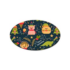 Colorful-funny-christmas-pattern Merry Christmas Xmas Sticker Oval (100 Pack) by Amaryn4rt