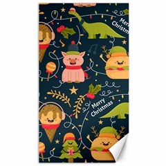 Colorful-funny-christmas-pattern Merry Christmas Xmas Canvas 40  X 72  by Amaryn4rt