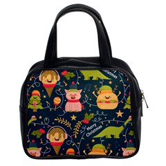 Colorful-funny-christmas-pattern Merry Christmas Xmas Classic Handbag (two Sides) by Amaryn4rt