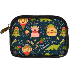 Colorful-funny-christmas-pattern Merry Christmas Xmas Digital Camera Leather Case by Amaryn4rt