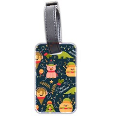 Colorful-funny-christmas-pattern Merry Christmas Xmas Luggage Tag (two Sides) by Amaryn4rt