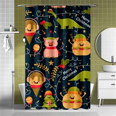 Colorful-funny-christmas-pattern Merry Christmas Xmas Shower Curtain 48  X 72  (small)  by Amaryn4rt