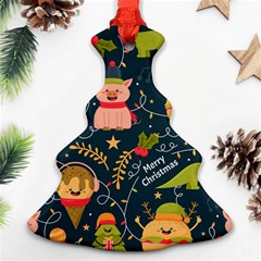 Colorful-funny-christmas-pattern Merry Christmas Xmas Christmas Tree Ornament (two Sides) by Amaryn4rt