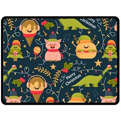 Colorful-funny-christmas-pattern Merry Christmas Xmas Two Sides Fleece Blanket (large) by Amaryn4rt