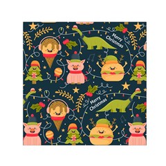 Colorful-funny-christmas-pattern Merry Christmas Xmas Square Satin Scarf (30  X 30 ) by Amaryn4rt