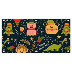 Colorful-funny-christmas-pattern Merry Christmas Xmas Banner And Sign 4  X 2  by Amaryn4rt