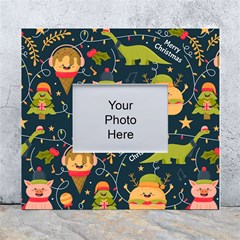 Colorful-funny-christmas-pattern Merry Christmas Xmas White Wall Photo Frame 5  X 7  by Amaryn4rt