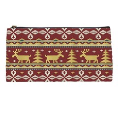 Beautiful-knitted-christmas-pattern Xmas Pencil Case by Amaryn4rt