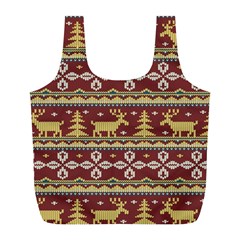 Beautiful-knitted-christmas-pattern Xmas Full Print Recycle Bag (l) by Amaryn4rt