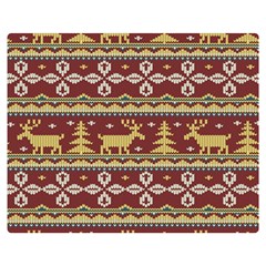 Beautiful-knitted-christmas-pattern Xmas Two Sides Premium Plush Fleece Blanket (medium) by Amaryn4rt