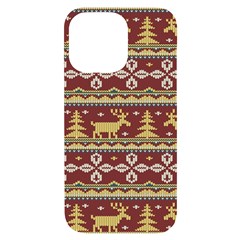 Beautiful-knitted-christmas-pattern Xmas Iphone 14 Pro Max Black Uv Print Case by Amaryn4rt