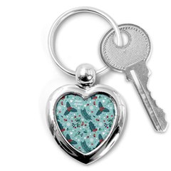 Seamless-pattern-with-berries-leaves Key Chain (heart) by Amaryn4rt