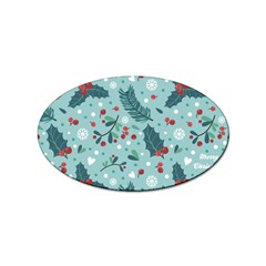 Seamless-pattern-with-berries-leaves Sticker (oval) by Amaryn4rt