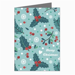 Seamless-pattern-with-berries-leaves Greeting Cards (pkg Of 8) by Amaryn4rt