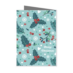 Seamless-pattern-with-berries-leaves Mini Greeting Cards (pkg Of 8) by Amaryn4rt