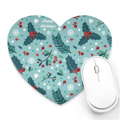 Seamless-pattern-with-berries-leaves Heart Mousepad by Amaryn4rt