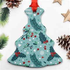 Seamless-pattern-with-berries-leaves Christmas Tree Ornament (two Sides) by Amaryn4rt