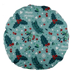 Seamless-pattern-with-berries-leaves Large 18  Premium Round Cushions by Amaryn4rt