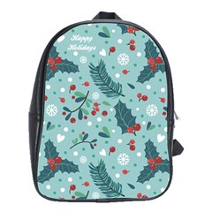 Seamless-pattern-with-berries-leaves School Bag (xl) by Amaryn4rt