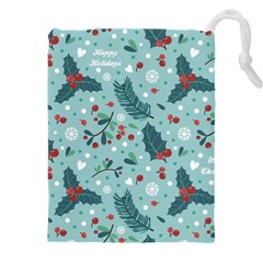 Seamless-pattern-with-berries-leaves Drawstring Pouch (4xl) by Amaryn4rt