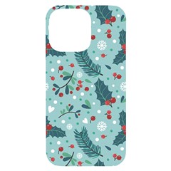 Seamless-pattern-with-berries-leaves Iphone 14 Pro Max Black Uv Print Case by Amaryn4rt