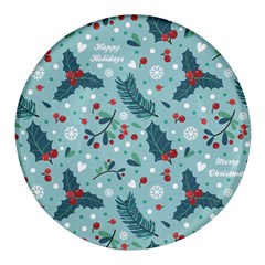 Seamless-pattern-with-berries-leaves Round Glass Fridge Magnet (4 Pack) by Amaryn4rt