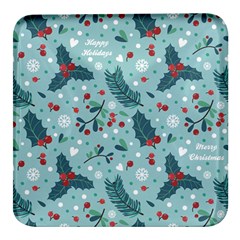 Seamless-pattern-with-berries-leaves Square Glass Fridge Magnet (4 Pack) by Amaryn4rt