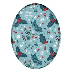 Seamless-pattern-with-berries-leaves Oval Glass Fridge Magnet (4 Pack) by Amaryn4rt