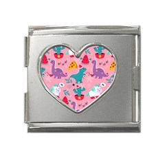 Colorful-funny-christmas-pattern Ho Ho Ho Mega Link Heart Italian Charm (18mm) by Amaryn4rt