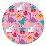 Colorful-funny-christmas-pattern Ho Ho Ho Magnet 5  (Round) Front