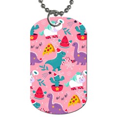 Colorful-funny-christmas-pattern Ho Ho Ho Dog Tag (one Side) by Amaryn4rt