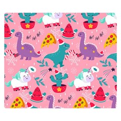 Colorful-funny-christmas-pattern Ho Ho Ho Two Sides Premium Plush Fleece Blanket (small) by Amaryn4rt